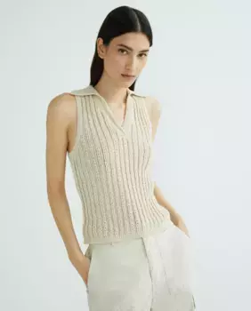 Топ без рукавов с воротником-поло Dkny Jeans, цвет Kaki