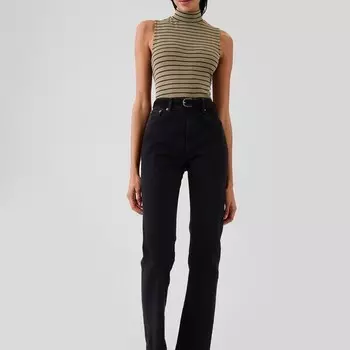 Топ без рукавов с воротником-стойкой Gap, черный