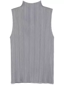 Топ без рукавов с воротником-стойкой Pleats Please Issey Miyake, серый