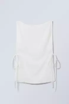 Топ без рукавов с вырезом лодочкой и завязками Weekday, белый