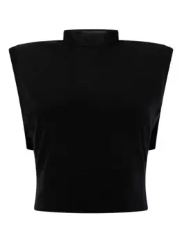 Топ без рукавов с высоким воротом MAX MARA, черный