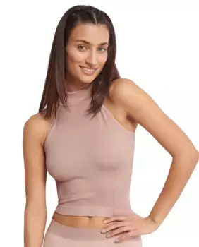 Топ без рукавов с высоким воротом Sloggi, бежевый