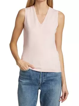 Топ без Рукавов Saks Fifth Avenue в рубчик с V-образным вырезом, peach