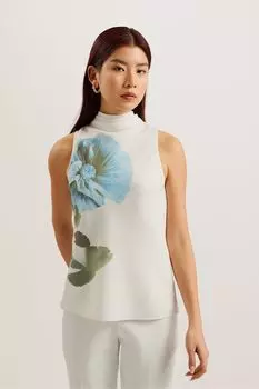 Топ без рукавов Setsuko с воротником-хомутом Ted Baker, белый
