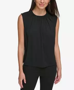 Топ без рукавов со складками для миниатюрных размеров DKNY, черный