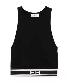 Топ без рукавов со спиной-борцовкой It Elisabetta Franchi, черный