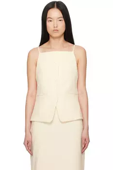 Топ без рукавов Staud, экрю