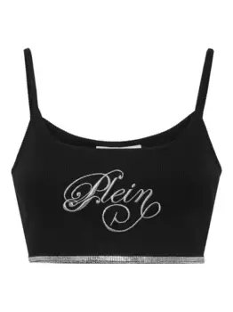Топ без рукавов Strass Signature Philipp Plein, черный