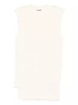 Топ без рукавов в рубчик JIL SANDER, нейтральный
