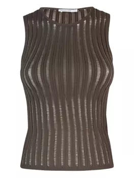 Топ без рукавов в рубчик Patrizia Pepe, коричневый