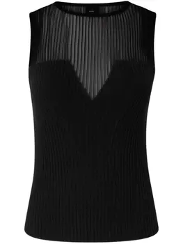 Топ без рукавов в рубчик PINKO, черный