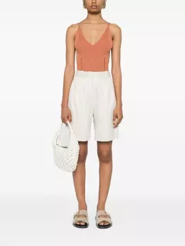 Топ без рукавов в рубчик TWINSET, оранжевый