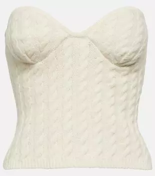 Топ без рукавов вязанной косой Magda Butrym, белый