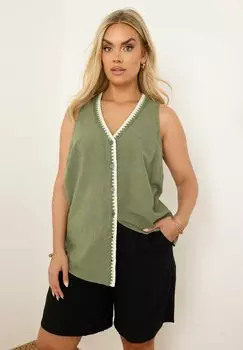 Топ без рукавов Yours Clothing, хаки