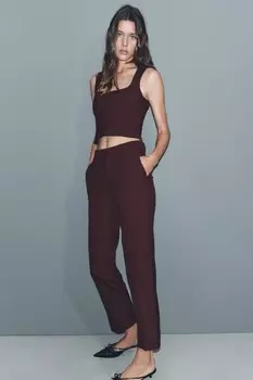 Топ без рукавов ZARA, бордовый