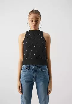 Топ BIANKA SL PEARL HALTERNECK ONLY, черный