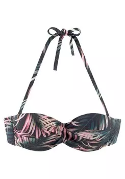 Топ бикини-балконет LASCANA, черный