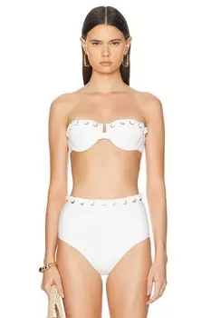 Топ бикини-балконет с люверсами Halliday Zimmermann, слоновая кость