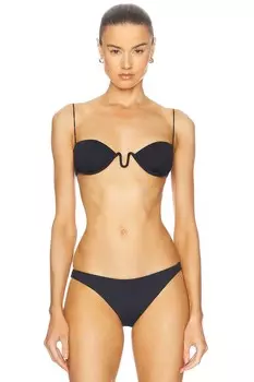 Топ бикини-балконет с тонкими бретелями Ziah, черный