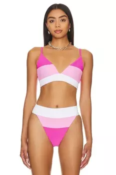 Топ бикини BEACH RIOT x REVOLVE Riza, цвет Ultra Pink Color Block