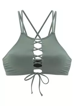 Топ бикини BENCH Bralette Bikini Top Perfect, оливковый