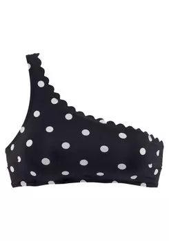 Топ бикини без косточек LASCANA, черный/белый