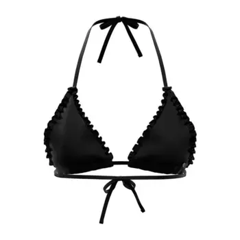 Топ бикини HUGO Ruffle 10269296 01 Triangle, черный