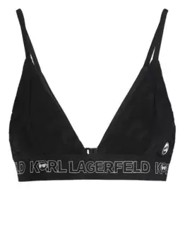 Топ бикини Ikon 2.0 с логотипом KARL LAGERFELD, черный