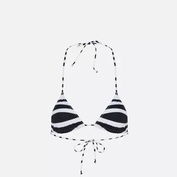 Топ бикини Jean Paul Gaultier Bikini Top Printed Mariniere Body Morphing, цвет Black/White