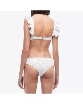 Топ бикини Jonathan Simkhai Lace Ruffle Bikini Top, белый