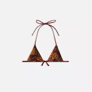 Топ бикини Kith Women Talia II Geo Floral Tie Top, цвет Rhone