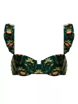 Топ бикини Kiwi Esotrico с цветочным принтом Agua By Agua Bendita, зеленый