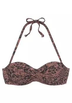 Топ бикини LASCANA Bandeau Bikini Top, коричневый