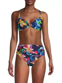 Топ - Бикини на Косточках La Blanca с цветочным принтом, indigo