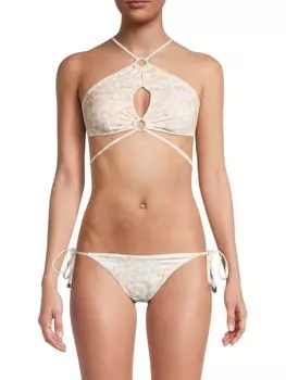 Топ бикини на шнуровке Aurum, бежевый
