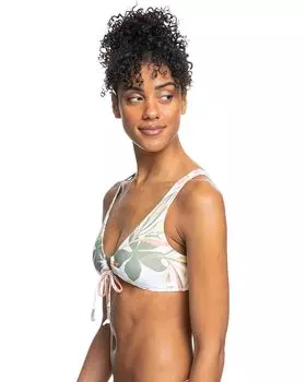Топ бикини Roxy Beach Classics Bralette Bikini Top, цвет Bright White Subtly Salty Flat