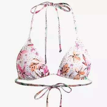 Топ бикини Roxy Printed Classics Tiki Tri, белый/мультиколор