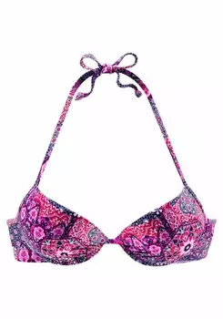 Топ бикини с эффектом пуш-ап BUFFALO Happy, цвет Aubergine/Pink
