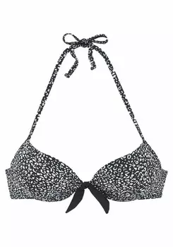 Топ бикини с эффектом пуш-ап LASCANA Leo, черный