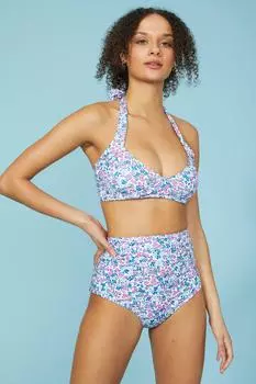 Топ бикини с цветочным принтом и запахом спереди Debenhams, мультиколор