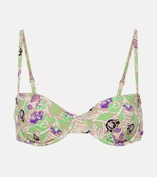 Топ бикини с цветочным принтом Tory Burch, мультиколор