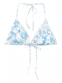 Топ бикини с графичным принтом VERSACE, белый