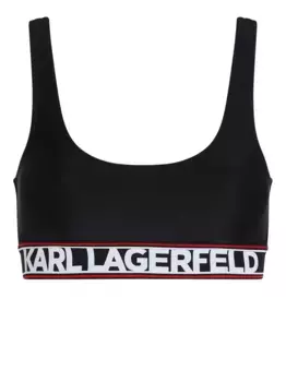 Топ бикини с логотипом KARL LAGERFELD, черный