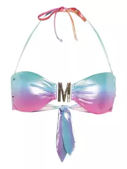 Топ бикини с логотипом Moschino, синий