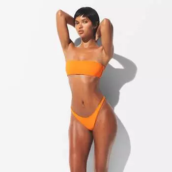 Топ бикини с микро-бандо SKIMS SIGNATURE SWIM, цвет tangerine