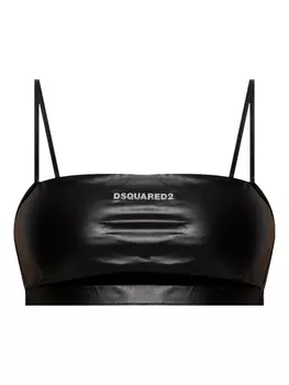 Топ бикини с принтом логотипа DSQUARED2, черный