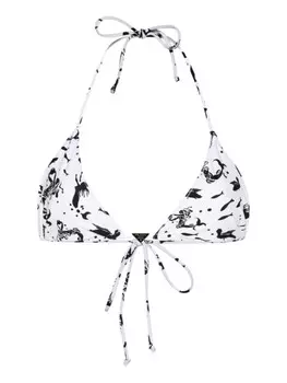 Топ бикини с принтом Prada, белый