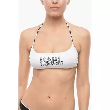 Топ бикини с принтом животных и логотипом Karl Lagerfeld, Black and White