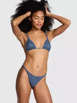 Топ бикини с треугольными чашечками Scrunchie Pink, синий