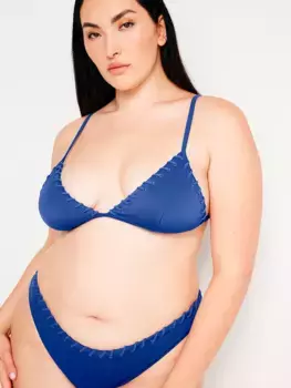 Топ бикини с треугольными чашечками Whip Stitch Good American, цвет Capri Blue